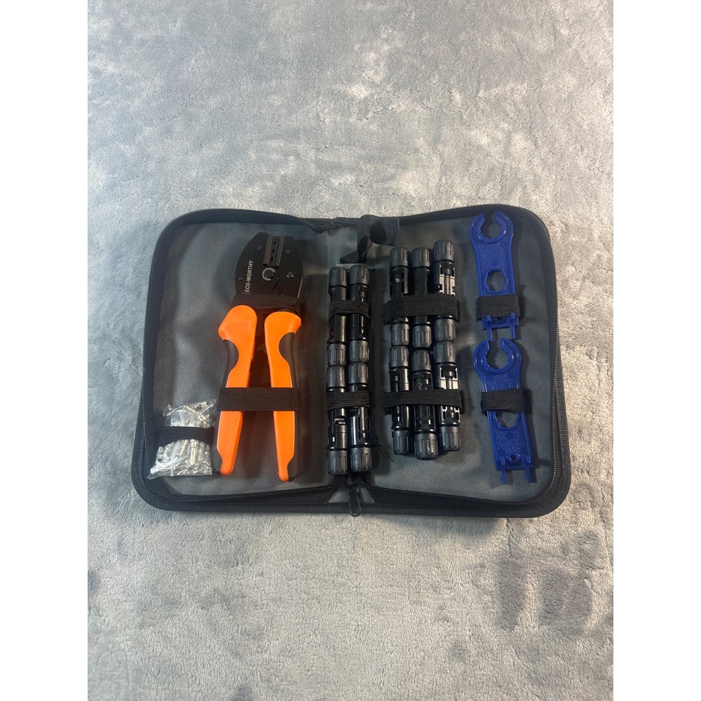 ECO-WORTHY Solar Panel Tool Kit Crimping Tool Connectors Spanners with Case